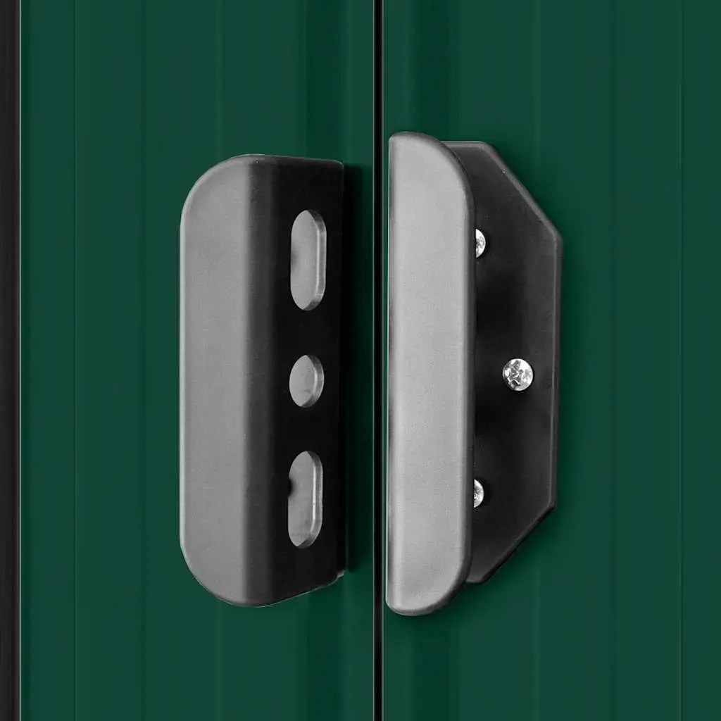 Garden Storage Shed Metal Green with Double Sliding Doors 257x205x178cm