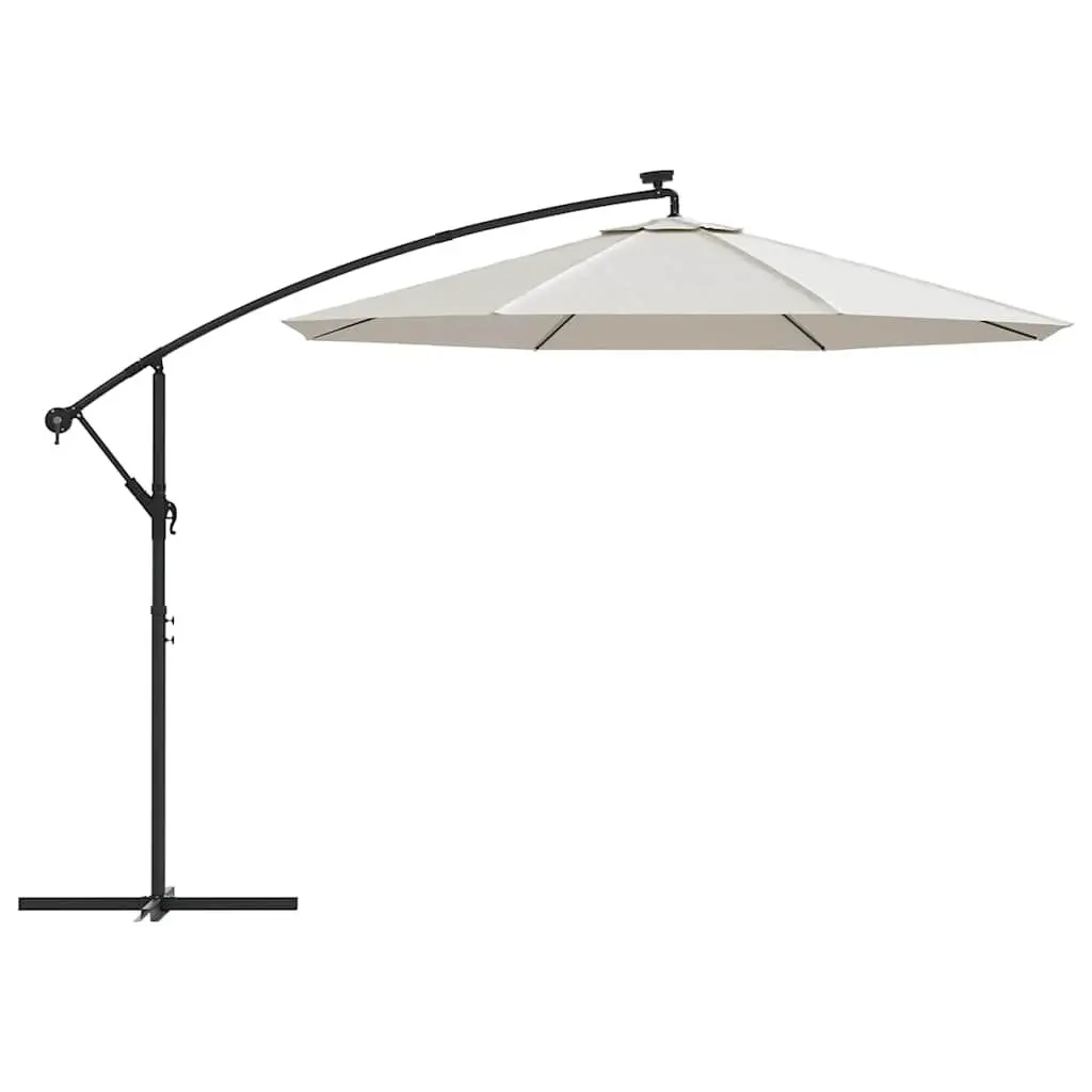 Hanging Garden Parasol Solar Powered LED Lighting 300cm Outdoor Umbrella