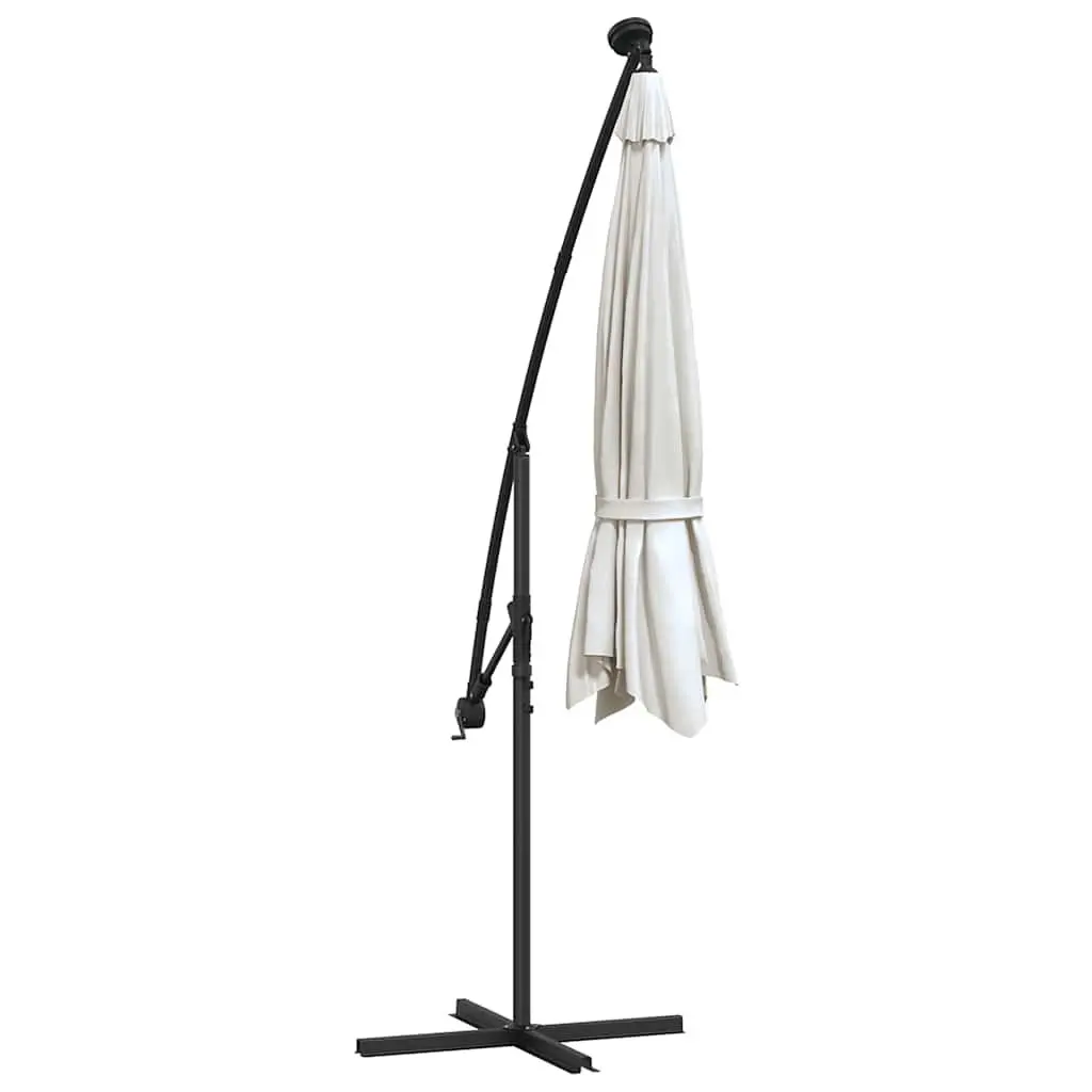 Hanging Garden Parasol Solar Powered LED Lighting 300cm Outdoor Umbrella