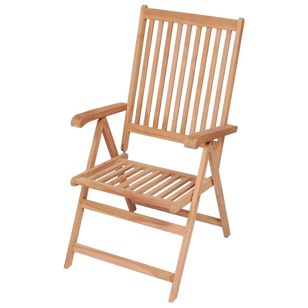 Reclining Garden Chairs Folding Teak Wood 2 Piece