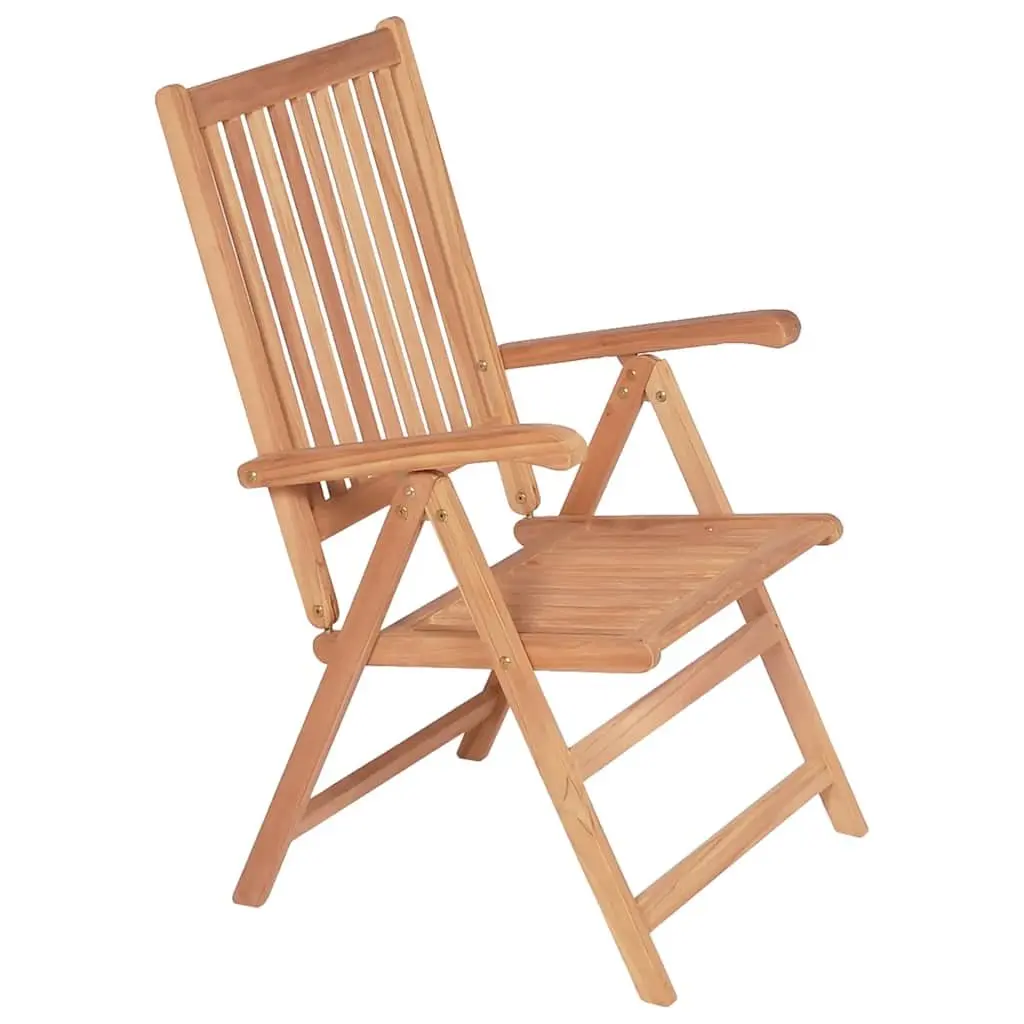 Reclining Garden Chairs Folding Teak Wood 2 Piece