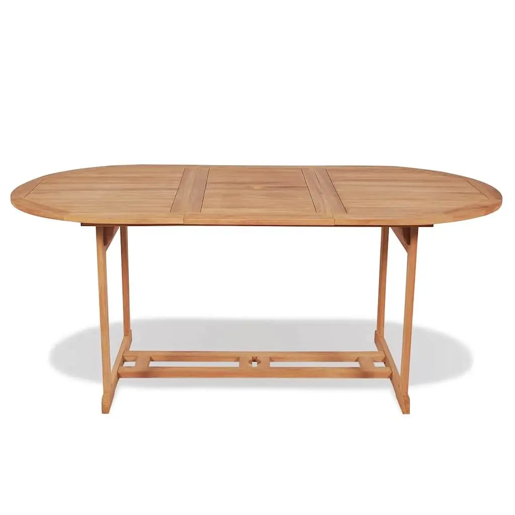 Teak Wood Outdoor Dining Table 180x90x75cm Brown Weather Resistant Garden Furniture