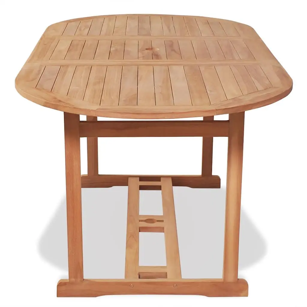 Teak Wood Outdoor Dining Table 180x90x75cm Brown Weather Resistant Garden Furniture