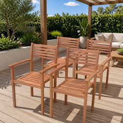 Comfortable Teak Stackable Chairs for Your Garden