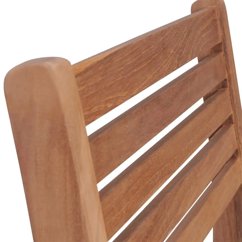 Stackable Outdoor Chairs Teak Wood Brown 4 Piece Set