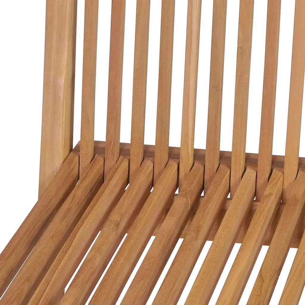 Folding Chairs Set Teak Hardwood Outdoor Garden Seating Brown 4 Piece