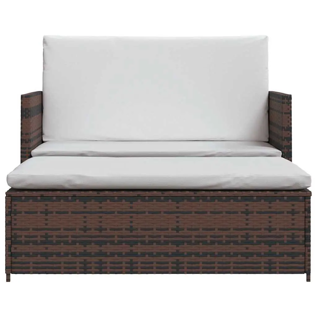 Outdoor Garden Sofa Set Modular 2-Seater Rattan Lounge Brown