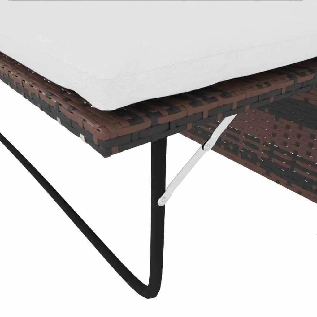 Outdoor Garden Sofa Set Modular 2-Seater Rattan Lounge Brown