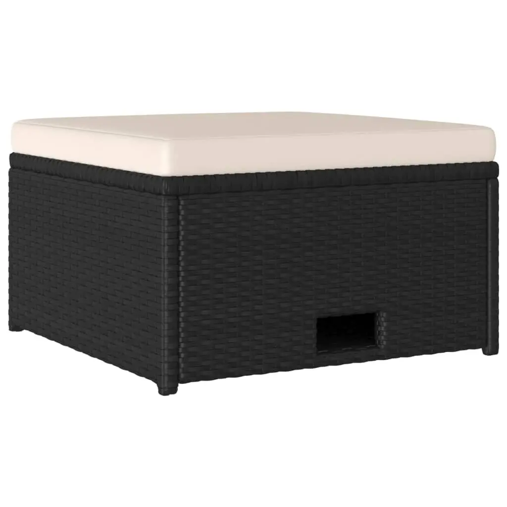 4 Piece Garden Lounge Set Outdoor Furniture Poly Rattan Sofa with Cushions Black
