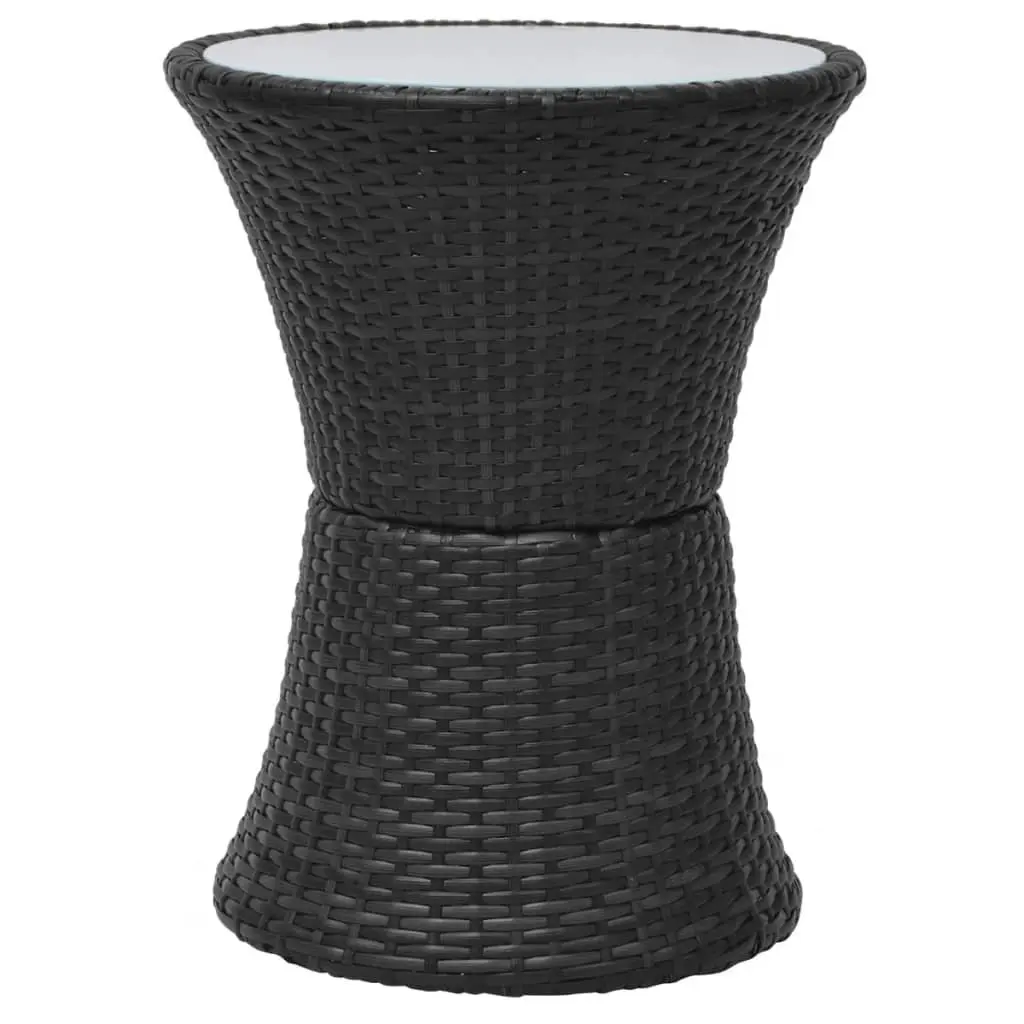 Rattan Patio Bistro Set Ergonomic Curved Backrest 3 Piece