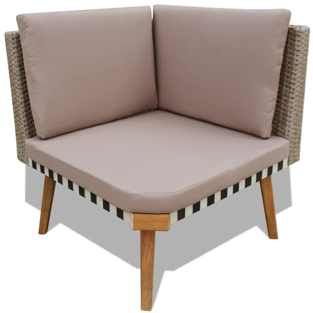 Garden Lounge Set Modern Elegance 4 Piece Outdoor Furniture Poly Rattan Patio Sofa with Cushions