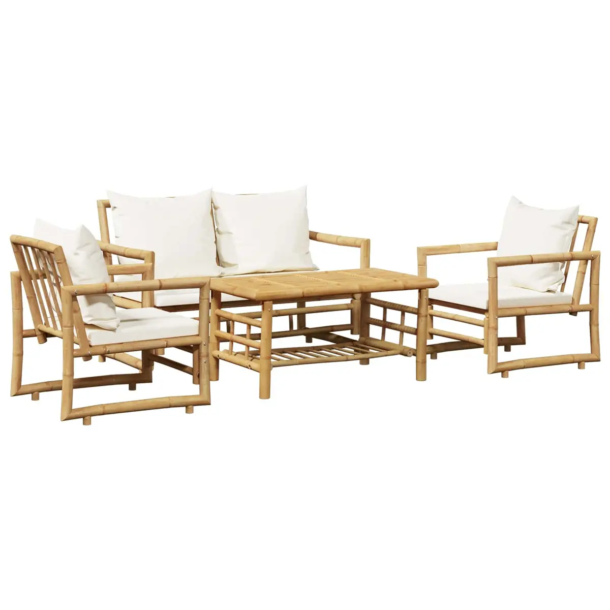 4 Piece Bamboo Lounge Set