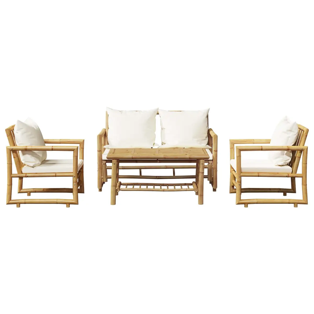 4 Piece Bamboo Lounge Set
