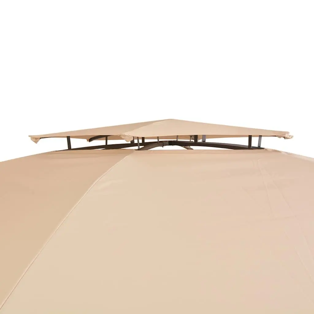Hexagonal Garden Gazebo Pavilion Tent with Curtains 360 x 265 cm