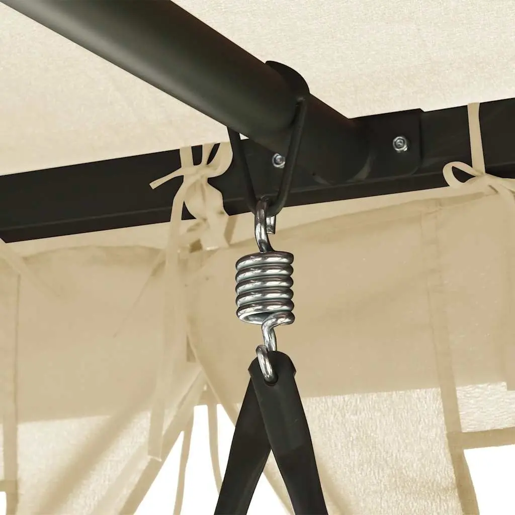Gazebo Swing Bench Convertible Canopy Cream White Two Person