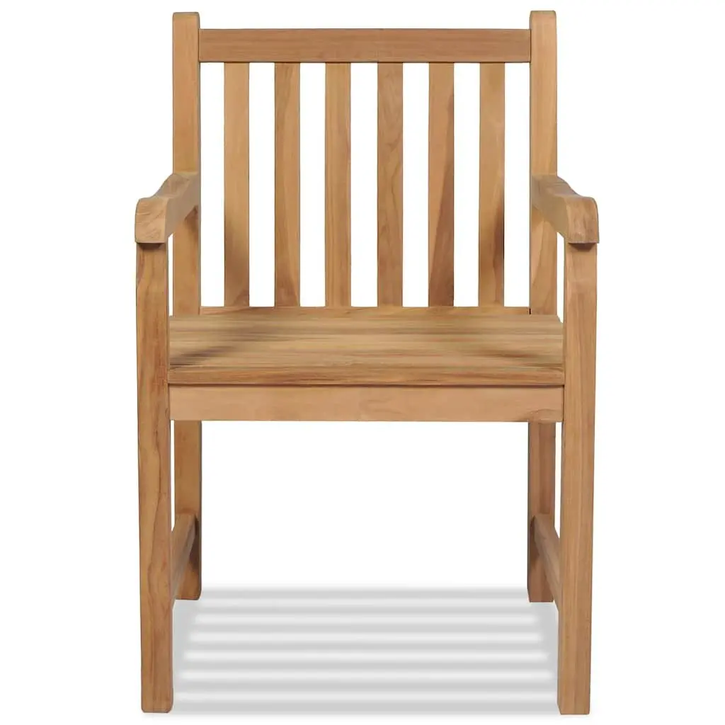 Outdoor Chairs 2 pcs Solid Teak Wood Garden Patio Seating Set Brown Rustic