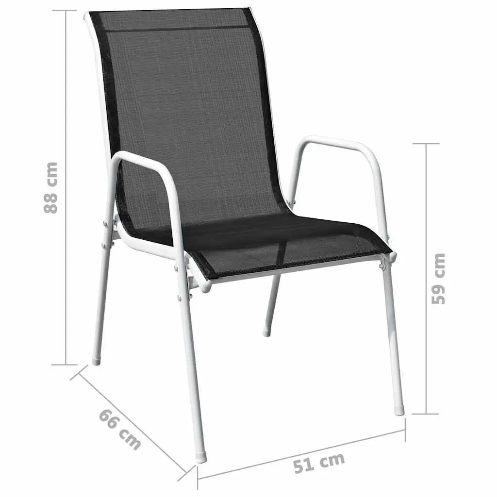 3 Piece Bistro Set Outdoor Garden Furniture Weather-Resistant Steel Frame Chairs Table