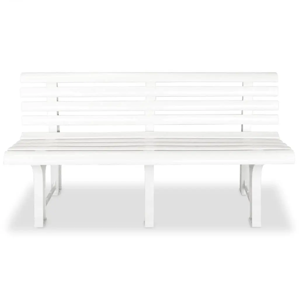 Garden Bench Weather Resistant 145.5 cm Outdoor Seating White Plastic