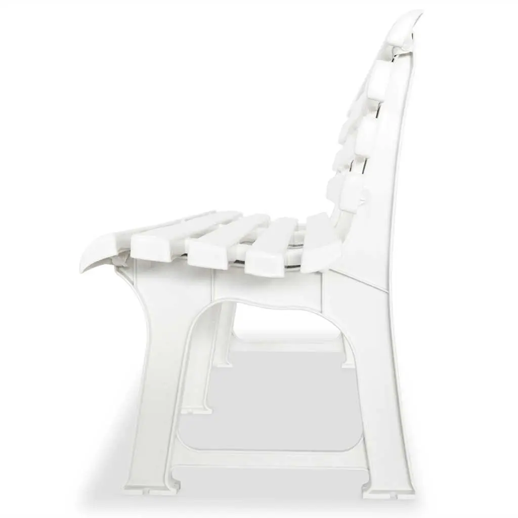 Garden Bench Weather Resistant 145.5 cm Outdoor Seating White Plastic