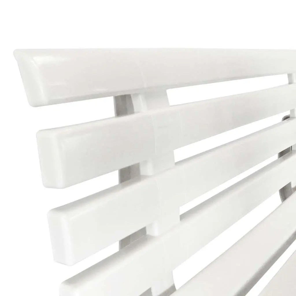 Garden Bench Weather Resistant 145.5 cm Outdoor Seating White Plastic