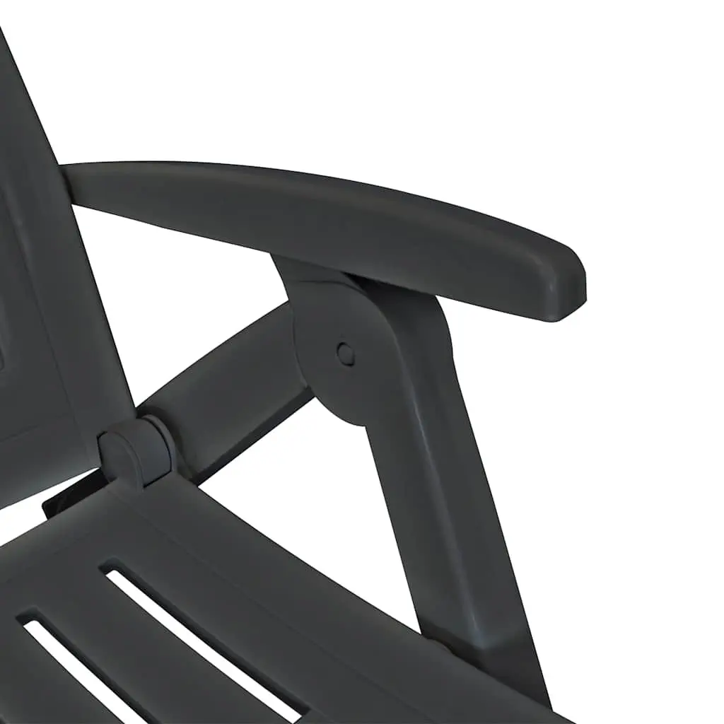 Sun Lounger with Footrest Reclining 5 Position Anthracite Plastic Outdoor Deck Chair