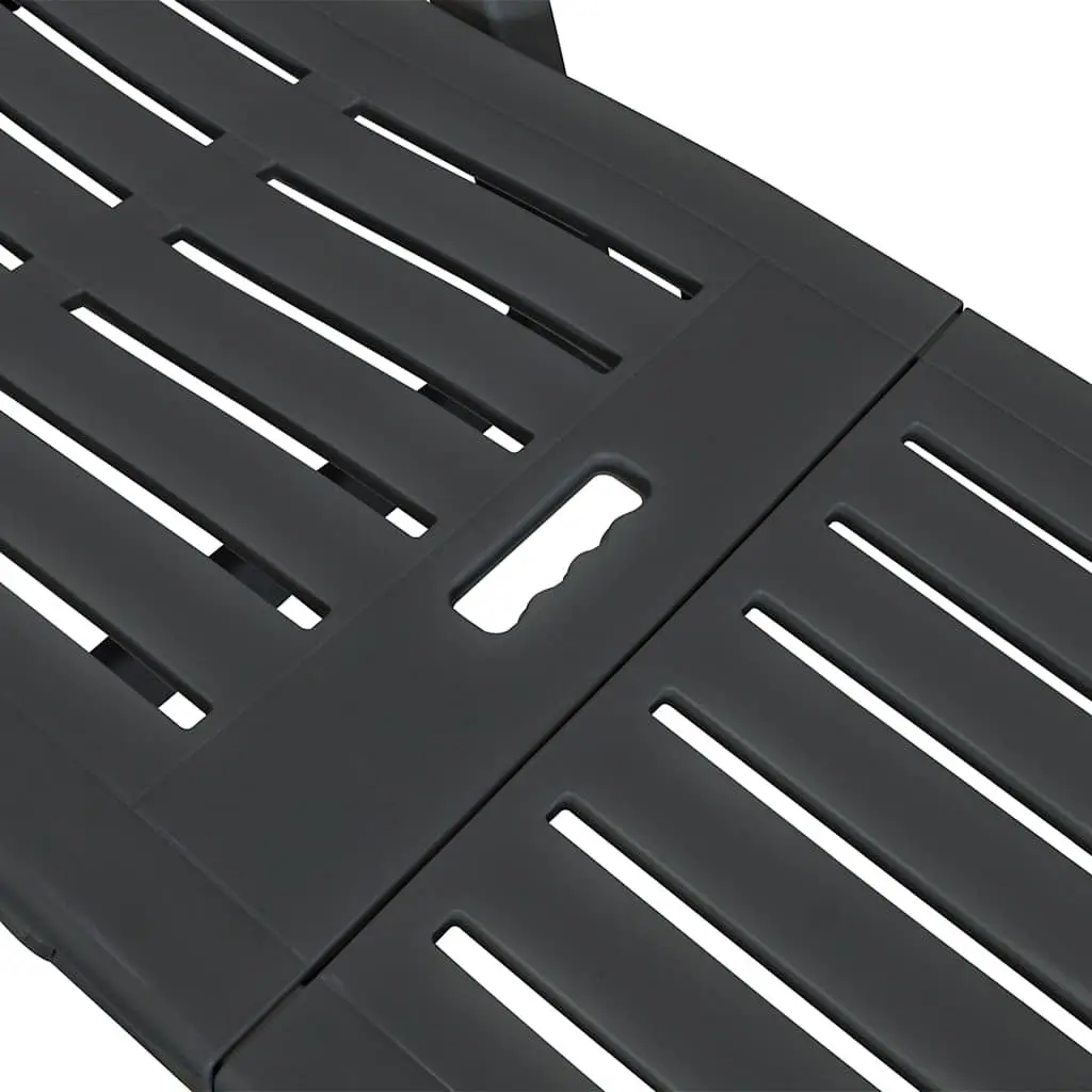 Sun Lounger with Footrest Reclining 5 Position Anthracite Plastic Outdoor Deck Chair