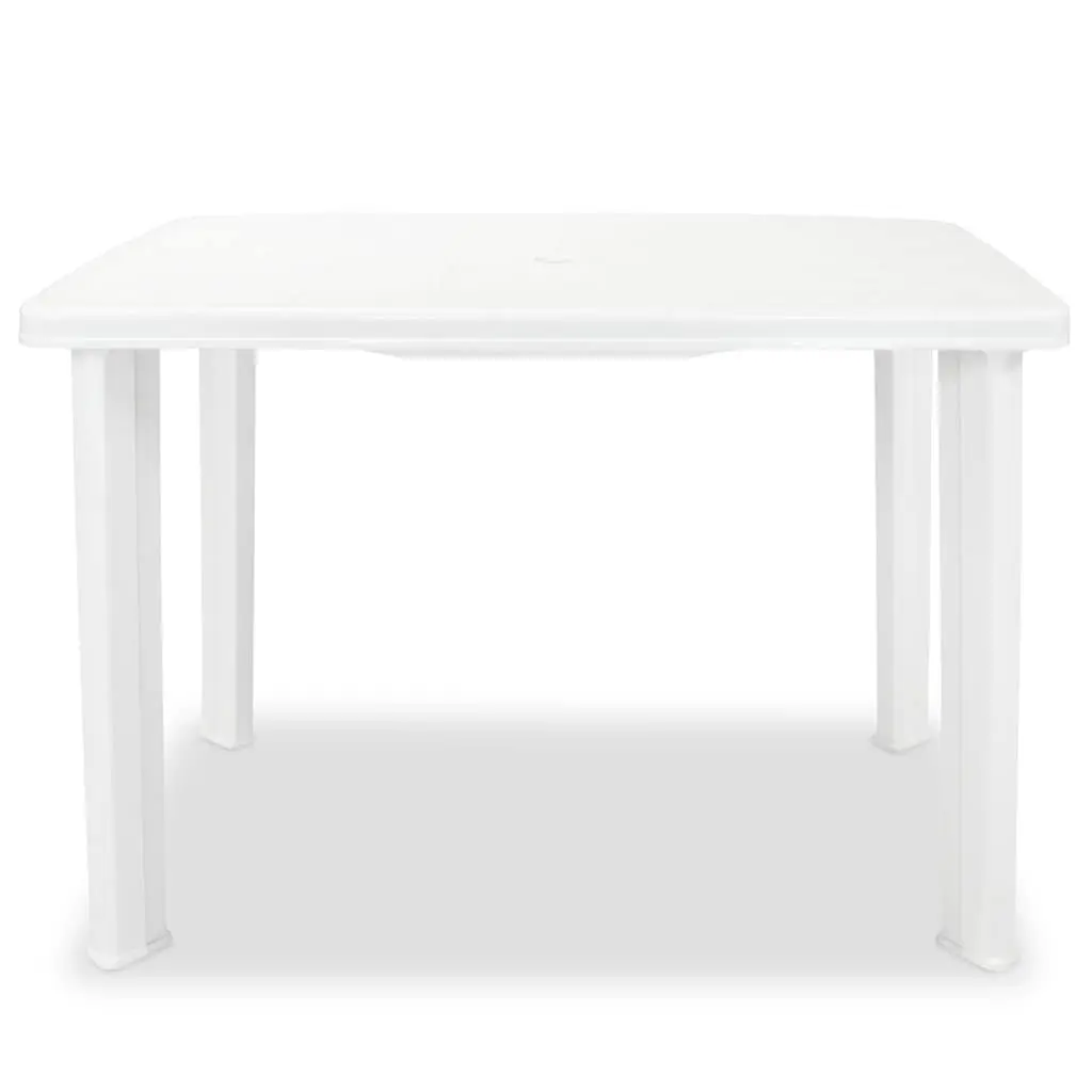 Outdoor Garden Dining Table Weather-Resistant White Plastic 101 x 68 x 72 cm