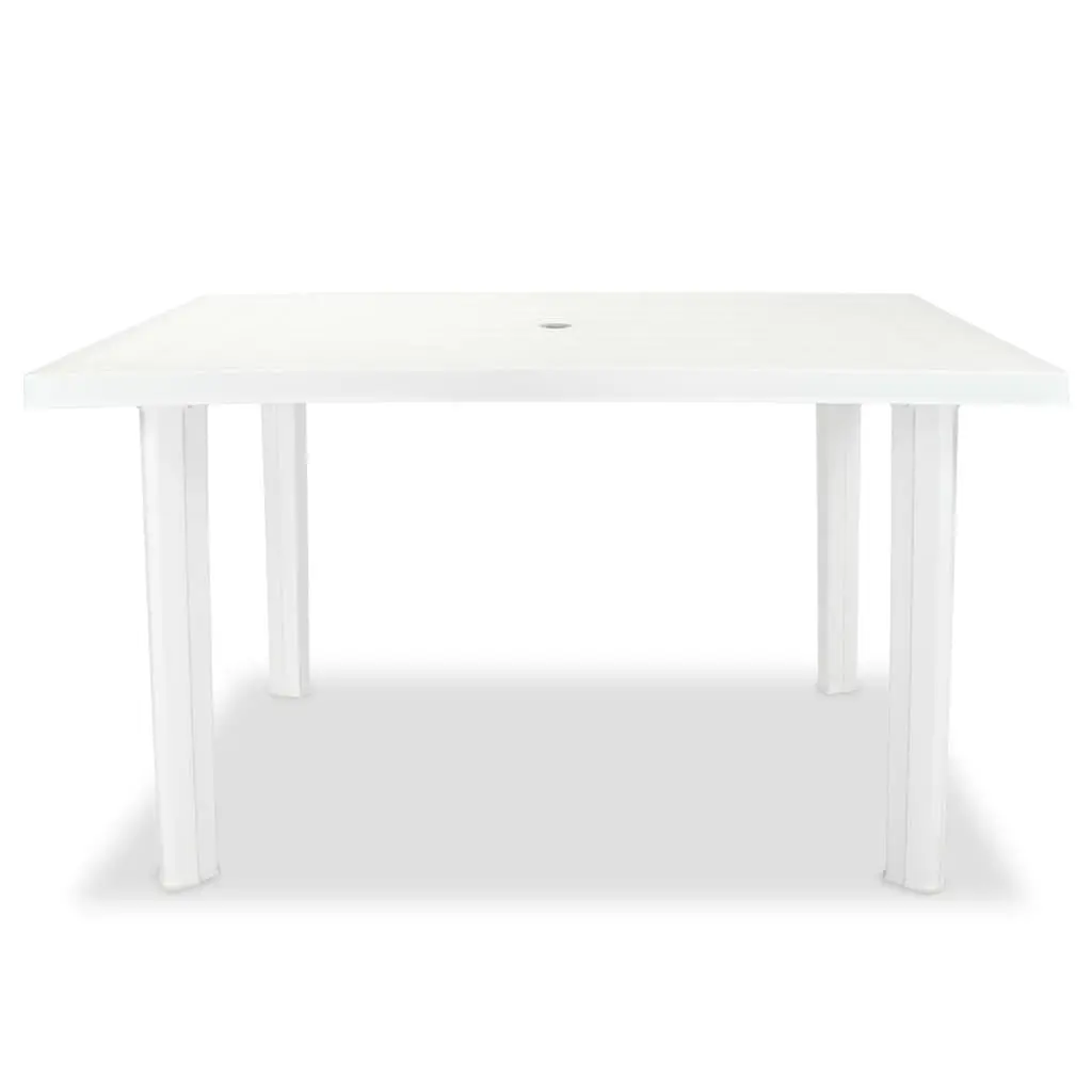 Outdoor Dining Table Weather-Resistant Plastic Patio Garden Furniture White