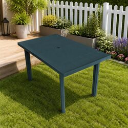 Garden Outdoor Dining Table Plastic Weather Resistant Patio Furniture with