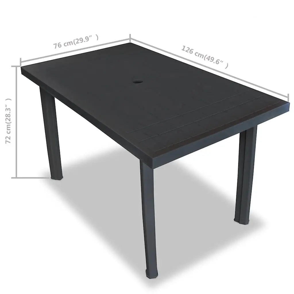 Garden Table Weather Resistant Anthracite 126 x 76 x 72 cm