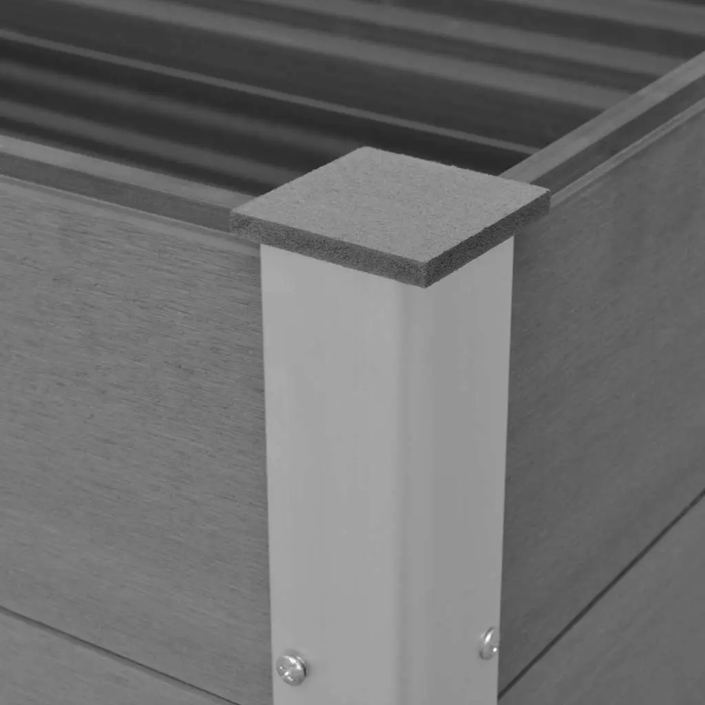 Outdoor Flower Plant Box Grey Durable Weather Resistant 150x50x54cm Garden Raised Bed Planter