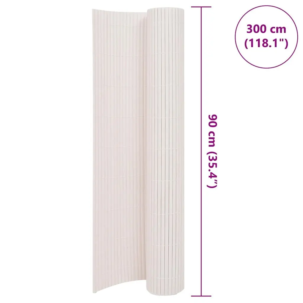 Double-Sided Garden Fence Panel White 90x300 cm Outdoor Sectioning Windbreak