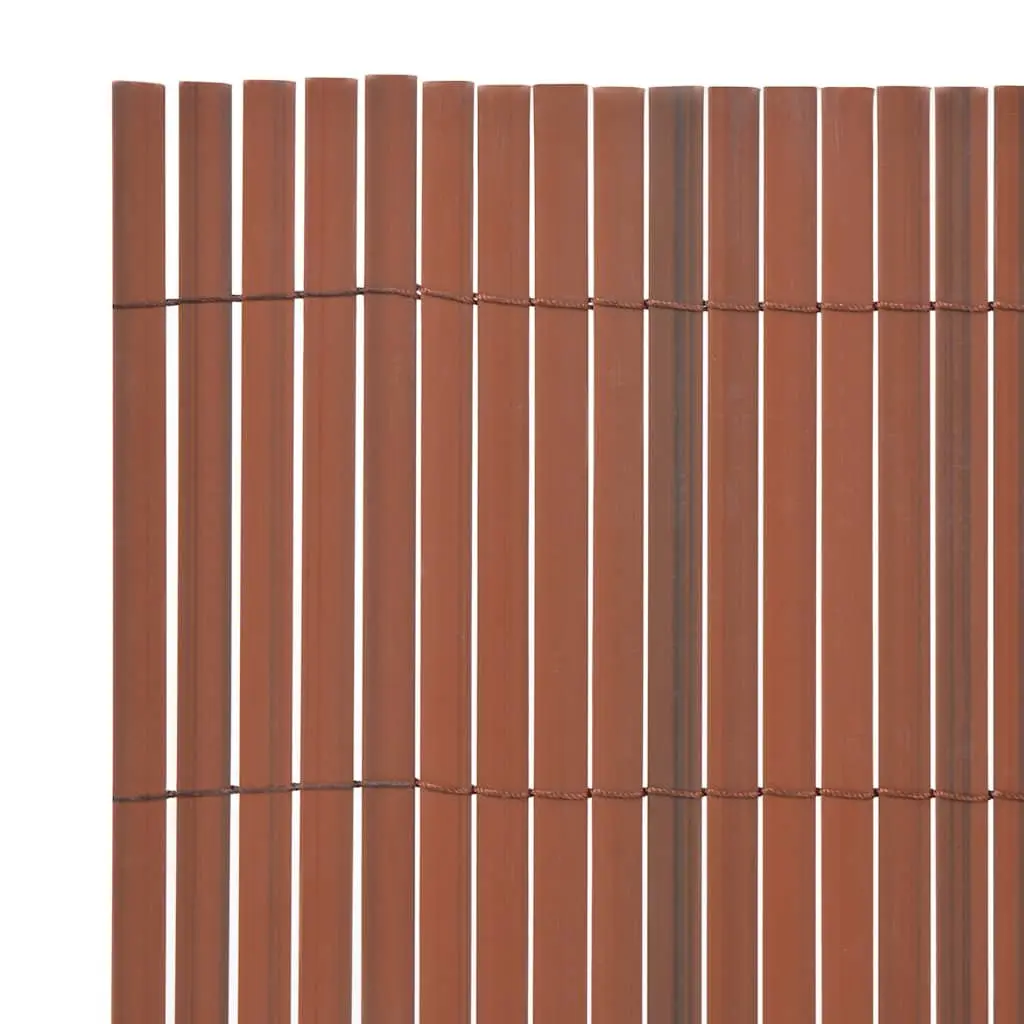 Garden Fence Panel Double-Sided PVC Brown 90 x 300 cm