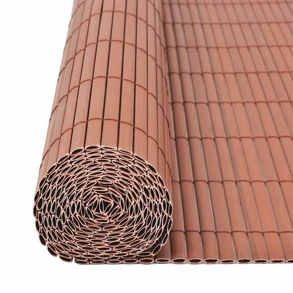 Garden Fence Panel Double-Sided PVC Brown 90 x 300 cm