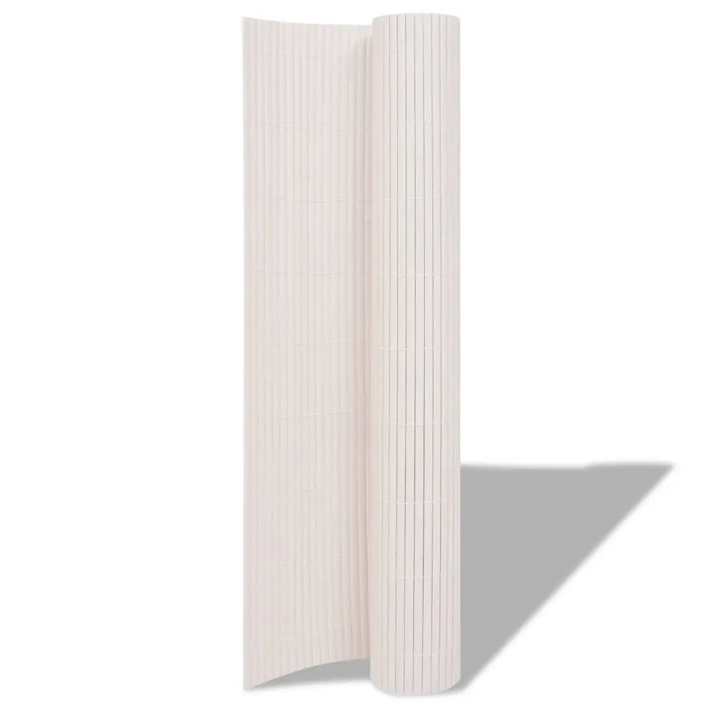 Double-Sided Garden Fence Panel Weather-Resistant 90x500cm White