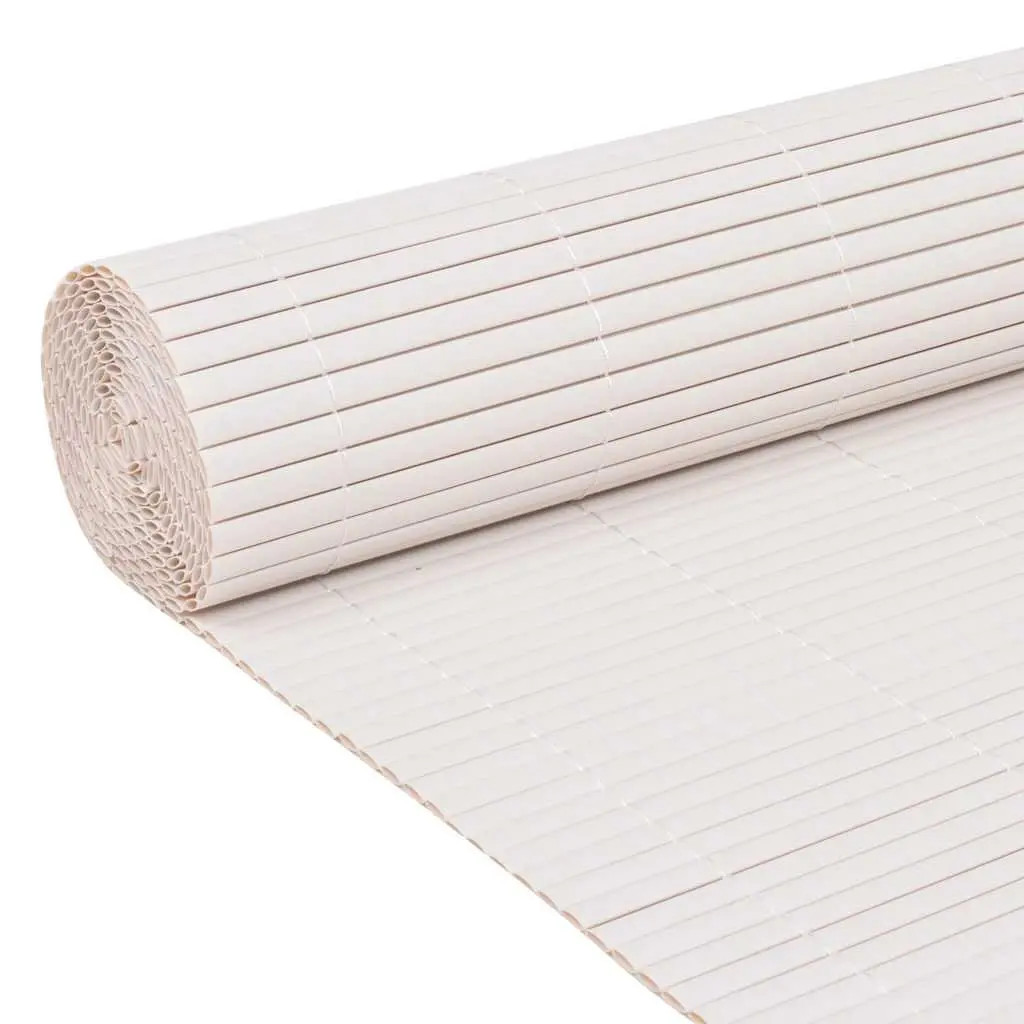 Double-Sided Garden Fence Panel Weather-Resistant 90x500cm White