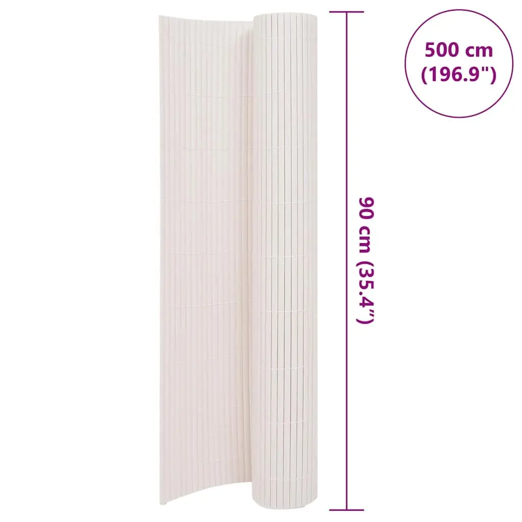 Double-Sided Garden Fence Panel Weather-Resistant 90x500cm White
