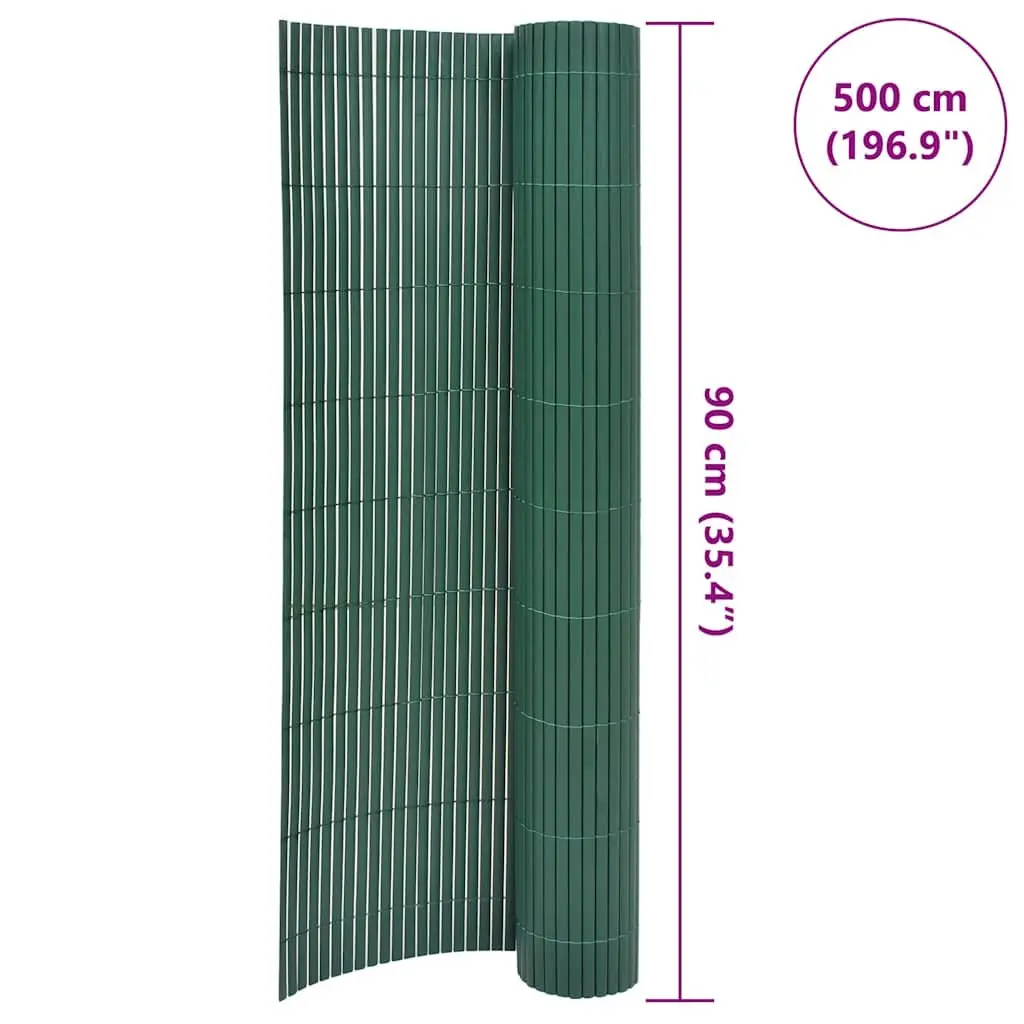 PVC Garden Fence Panel Double-Sided Weather-Resistant Green 90x500cm Lightweight Outdoor Screening Privacy Barrier