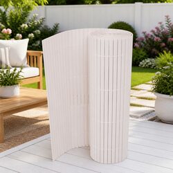 Garden Fence Panel White 150 x 500 cm Outdoor Patio Enclosure Barrier