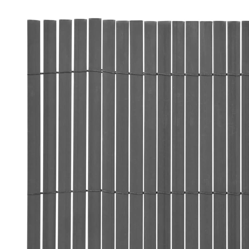 Double-Sided Garden Fence Panel PVC 150x500 cm Grey Outdoor Barrier Screening
