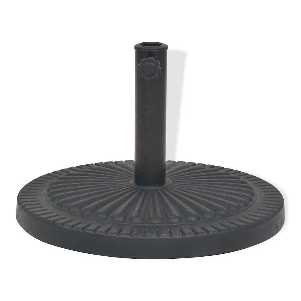 Parasol Base Resin Round Black Outdoor Umbrella Stand with Locking Bolt and Adapters