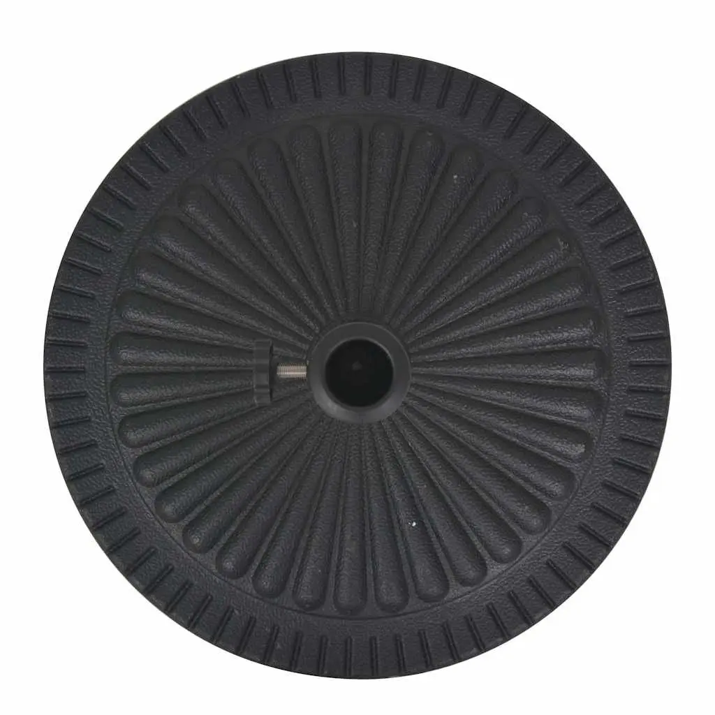 Parasol Base Resin Round Black Outdoor Umbrella Stand with Locking Bolt and Adapters