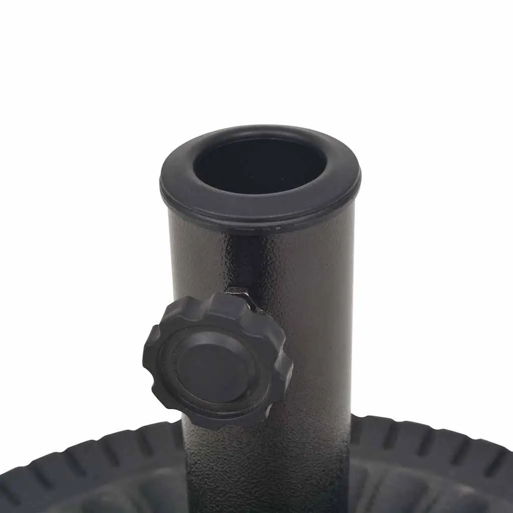 Parasol Base Resin Round Black Outdoor Umbrella Stand with Locking Bolt and Adapters
