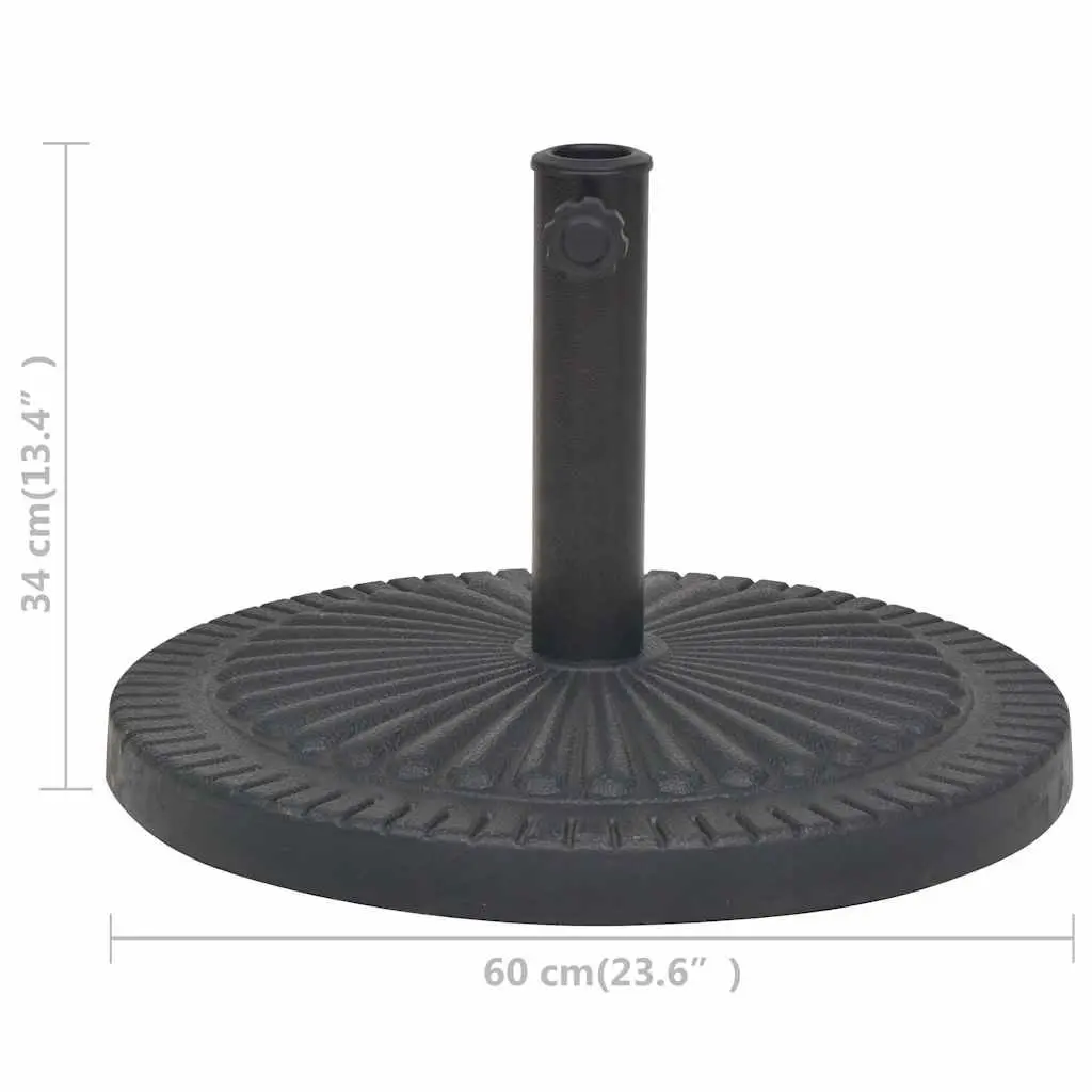Parasol Base Resin Round Black Outdoor Umbrella Stand with Locking Bolt and Adapters