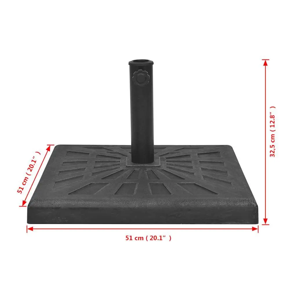 Parasol Base Square Weather Resistant Resin Umbrella Stand 57 mm Tube
