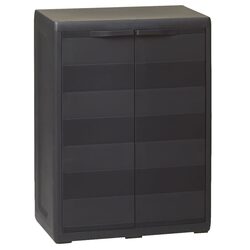 Garden Storage Cabinet Black Outdoor Patio Shed Organiser with Adjustable Shelf