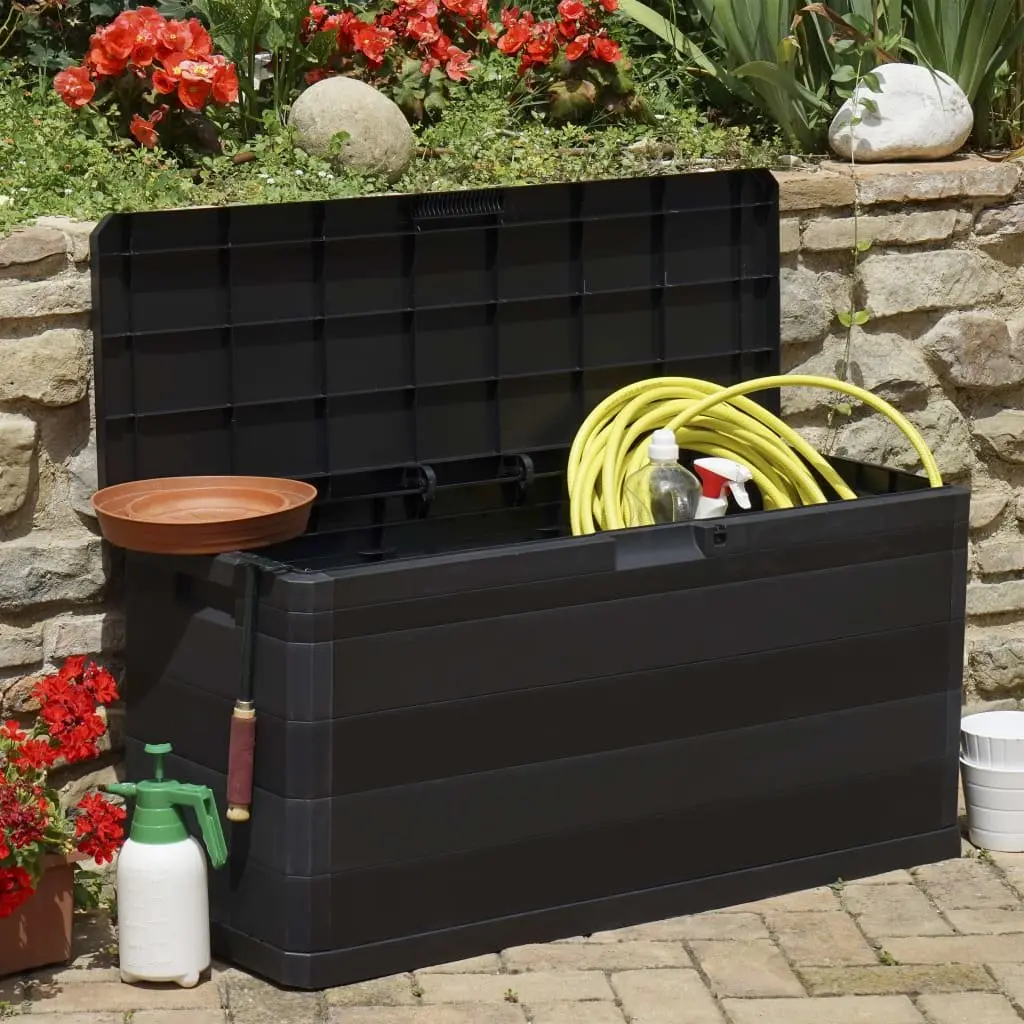 Garden Storage Box Outdoor Patio Deck Container Organizer Black 117x45x56cm