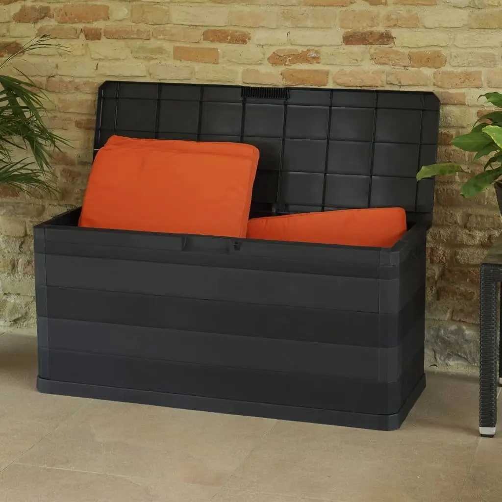 Garden Storage Box Outdoor Patio Deck Container Organizer Black 117x45x56cm