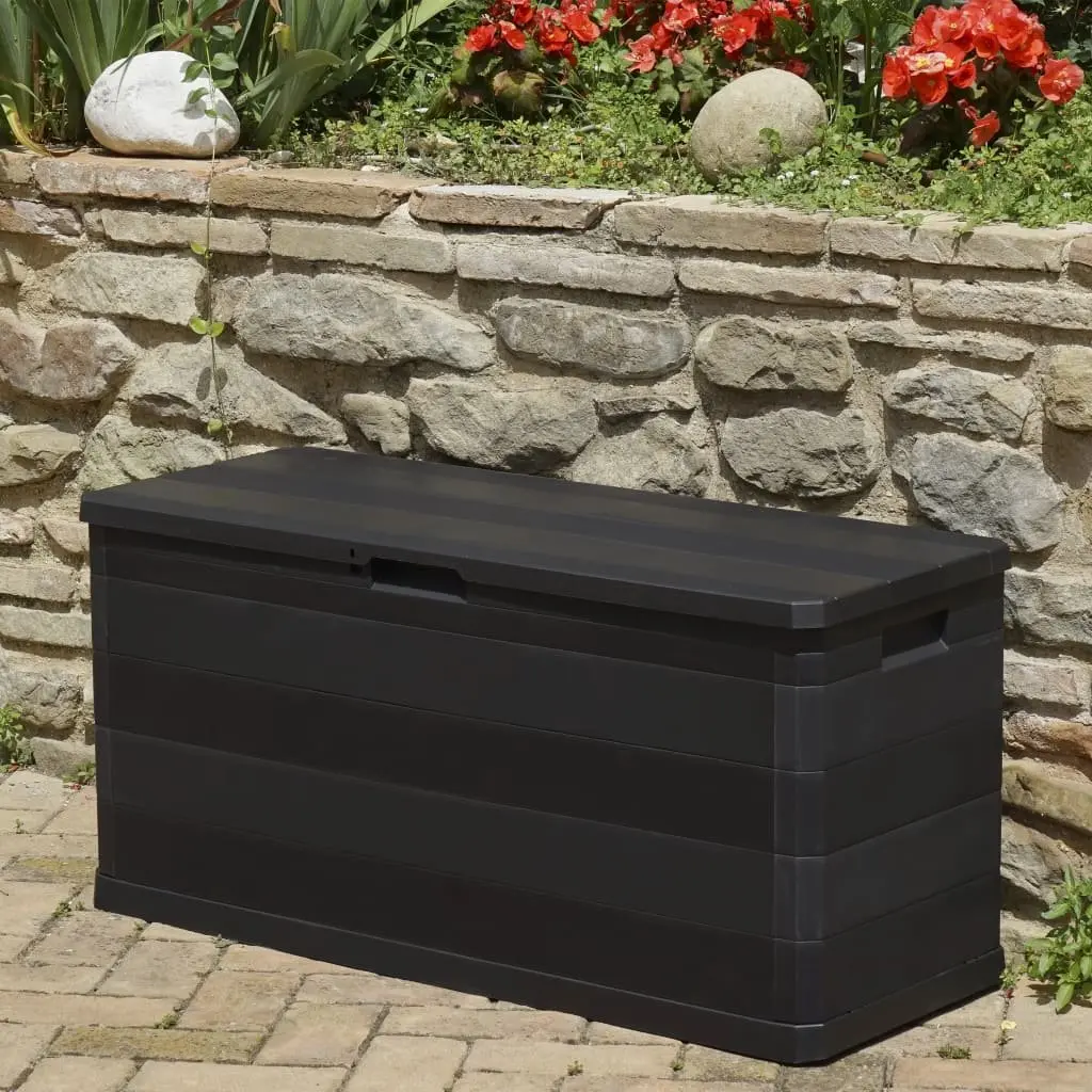Garden Storage Box Outdoor Patio Deck Container Organizer Black 117x45x56cm