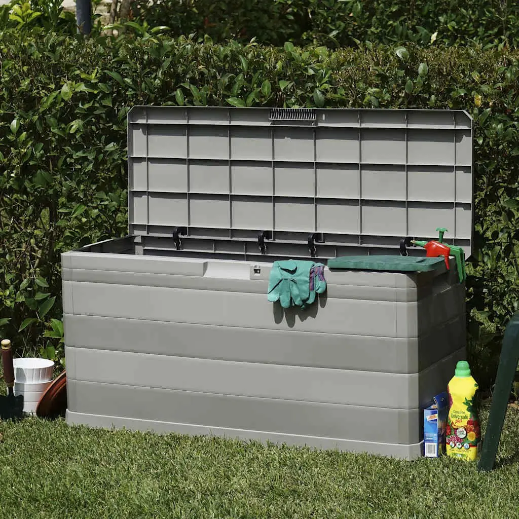Garden Storage Box Grey Outdoor Patio Deck Cushion Organizer 117 x 45 x 56 cm